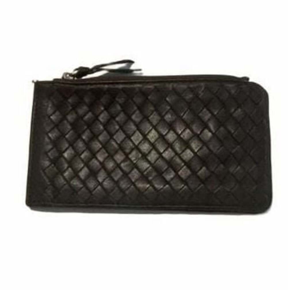 Bottega Veneta Intrecciato Woven Leather Credit Card Holder Long Wallet